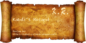 Kabát Roland névjegykártya